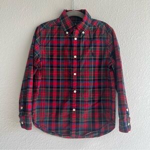 Ralph Lauren boys tartan plaid holiday Christmas button down shirt